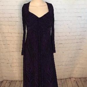 Muse Purple Black Long Sleeve Dress - Size 8